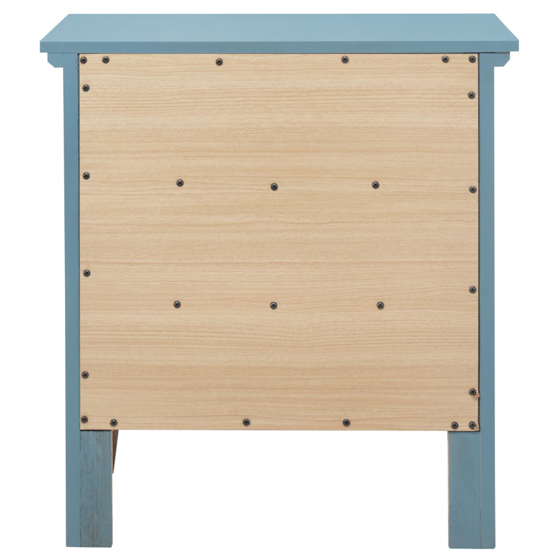 Table de chevet bleu sarcelle avec qualité de rangement rentable - H 26 po x l 24 po x P 18 po, sans assemblage, espace de tiroir pratique, convient à divers thèmes