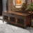 Solid Rubberwood Shoe Cabinet with Seating Function-1981592976