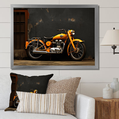 «Orange Orange Black Moto Road Rhythms I», reproduction d'art sur toile