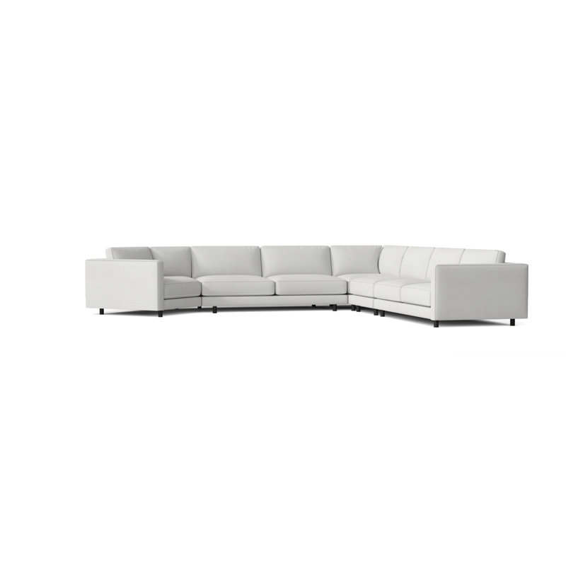 Avanni Patio Sectional with Sunbrella Cushions, White Linen 6016-000, Matte Black