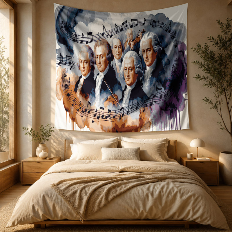Tapisserie murale «Music Classical Composers», 88 po x 104 po