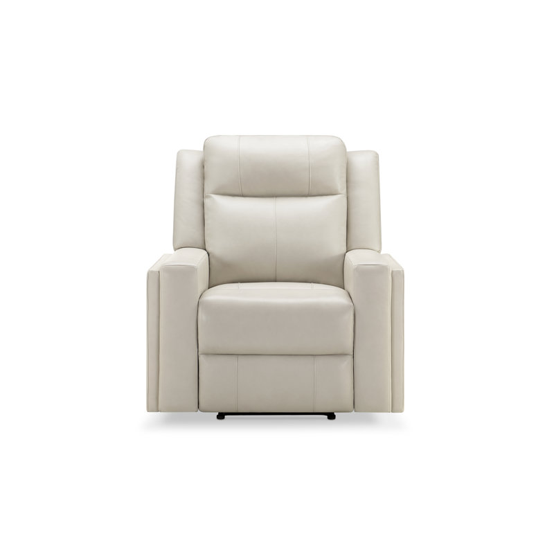 Ashlinn Recliner, Ivory Genuine Leather