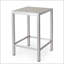 Table de bar d'extérieur en aluminium de 43 pouces avec plateau en verre trempé, finition grise, résistante à la rouille et durable-1731186703