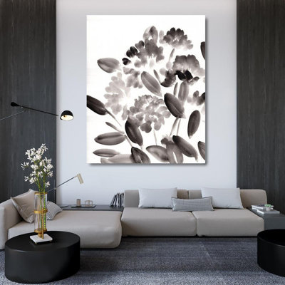 «Red Barrel Studio®», art graphique sur toile tendue par la galerie Marcy: Simple Black Pivoines II