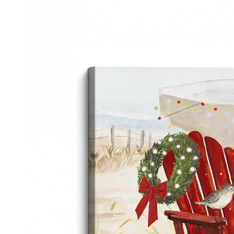 Coastal Holiday Relaxation, impression dans un cadre poli, Toile tendue, H 12 po x l 12 po x P 1,25 po