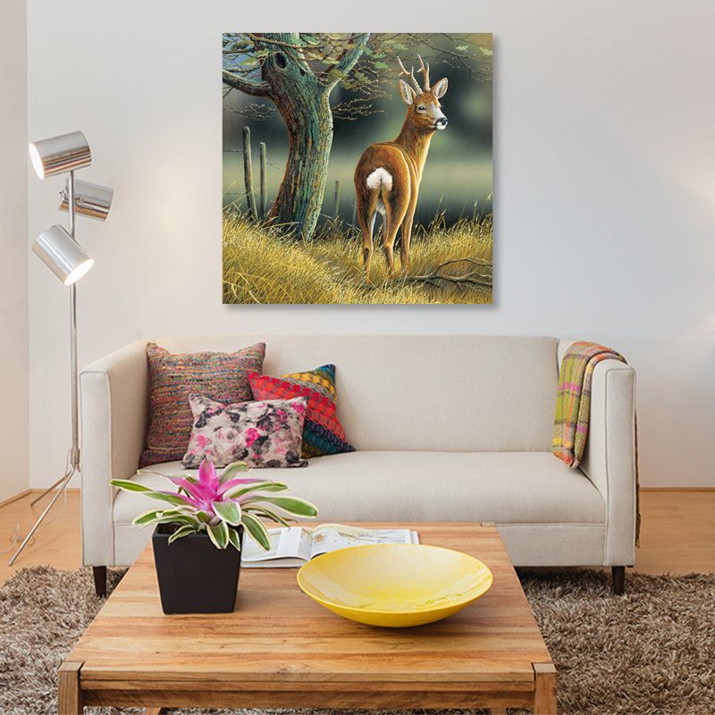 « renne », impression sur toile, H 12 po x l 12 po x P 1,5 po, Pas de tapis, Toile tendue
