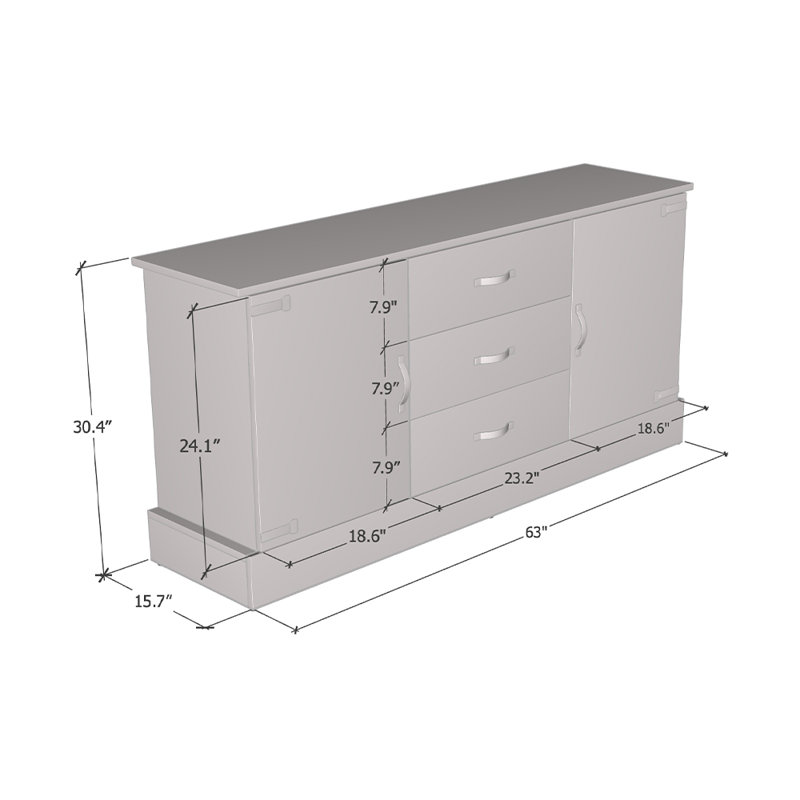 Horus 63" Sideboard with Matte Finish, Oldwood