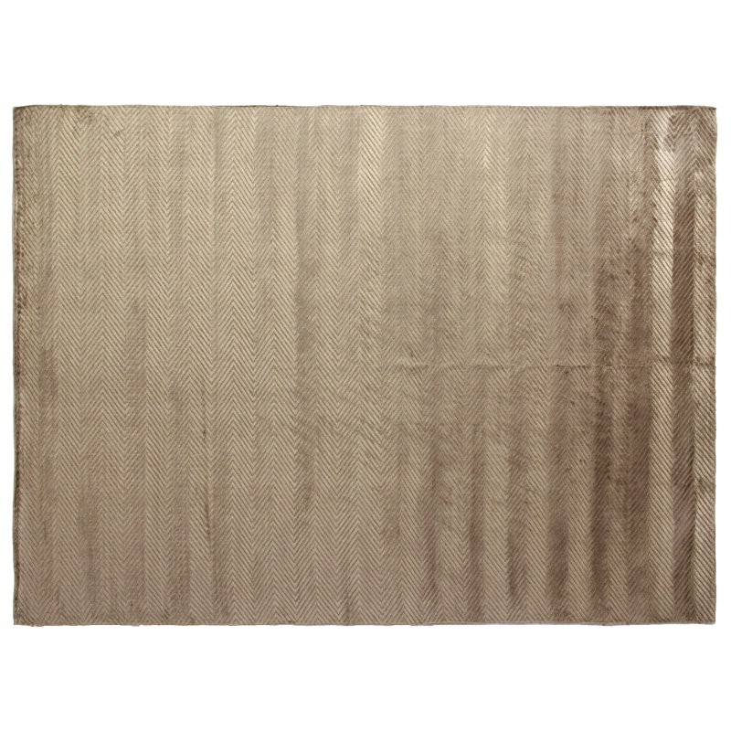 Honeycomb Chevron Area Rug in Khaki, Rectangle 12' x 15'