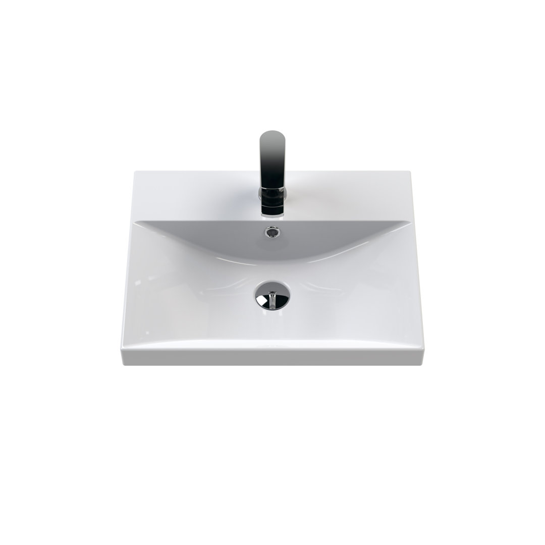 510mm Single Bathroom Vanity with Drop In Vitreous China Basin