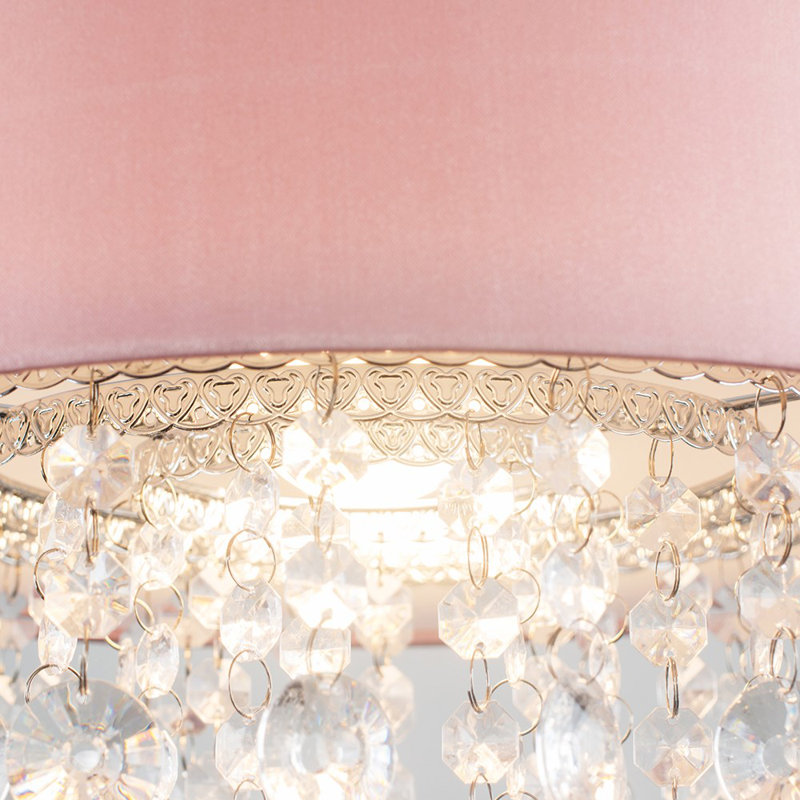 Jesmond 35cm H Cotton Drum Pendant Shade ( Clip On ) in Pink