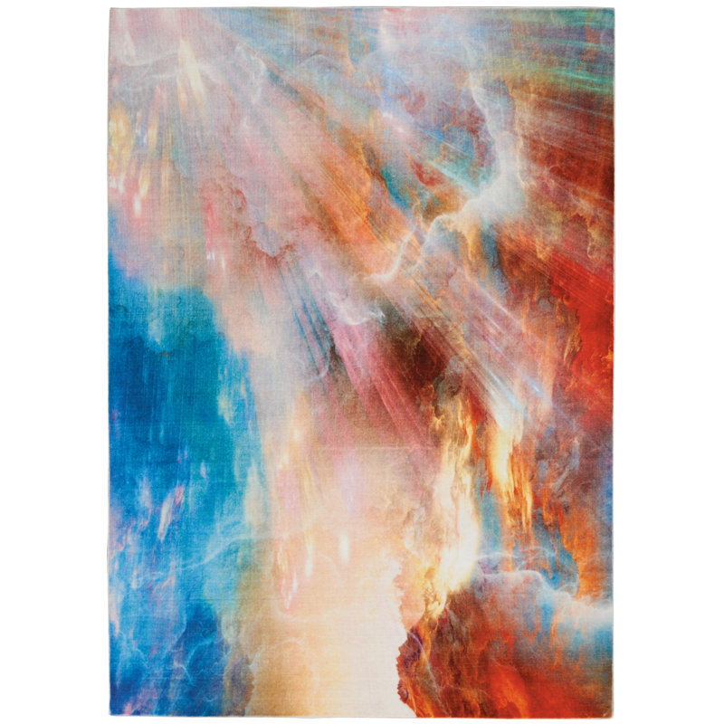 Tapis transitionnel multicolore Cassie, Rectangle 5 pi 3 po x 7 pi 3 po