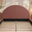 Lit plateforme en tissu bouclé Kazuko avec tête de lit arquée.-966443489-966443491