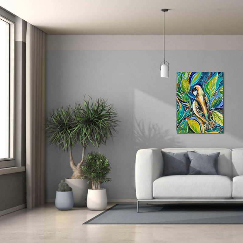 «Tribal Bird» par Estelle Grengs, reproduction d'art sur toile, H 34 po x l 26 po x P 1,5 po