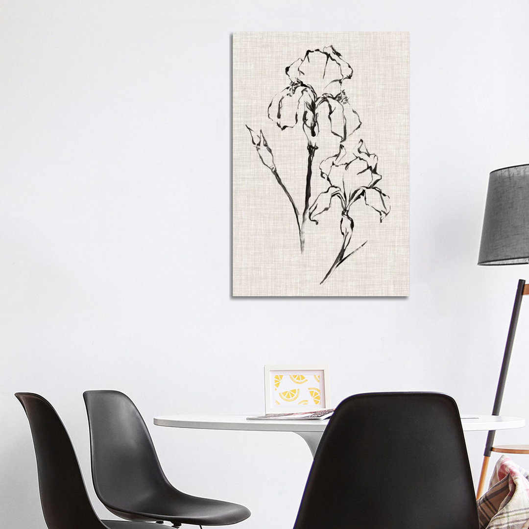 Floral Ink Study II von Ethan Harper - Galerieverpackte Leinwand Giclée auf Leinwand