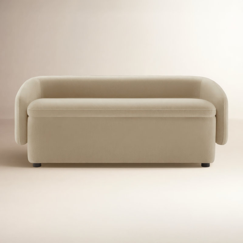 Bredon Polyester Blend Upholstered Storage Bench, Capri Wicker Performance Chenille