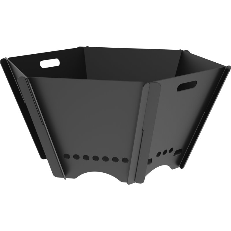 Portable Steel Fire Pit, 12.5" H x 23.5" W x 23.5" D