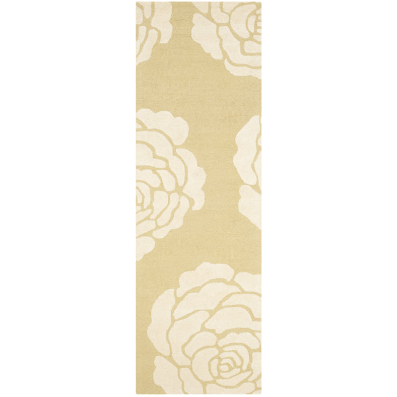 Cannen Hand Tufted Wool Floral Rug, Runner 2'6" x 8'