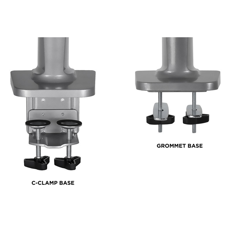 Adjustable Silver Standing Desk Converter with Dual Monitor Mount