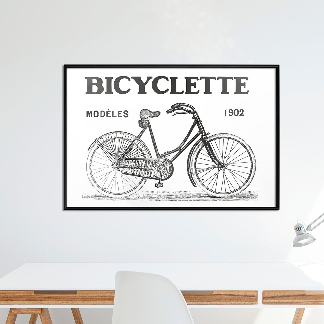 Gerahmtes Papierbild Bicyclette