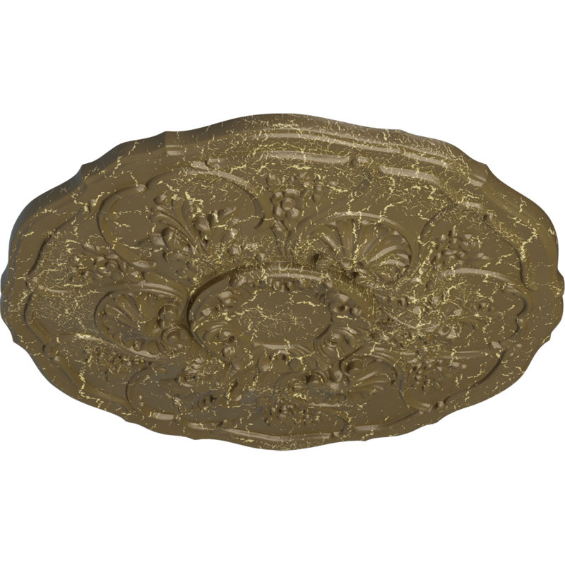 Médaillon de plafond Endurathane Cornelia, diamètre extérieur de 22 1/2 po x P 1 1/2 po (convient aux auvents jusqu'à 4 po), fini craquelé de boue du Mississippi peint à la main