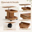 Table basse roulante à plateau relevable, bureau rotatif, rangement ouvert