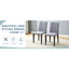 Chaises de salle à manger grises (paire). Moderne et confortable. Tissu respirant. Pieds en métal robustes. Dessous coulissant. Facile à nettoyer et à assembler. Hauteur de 18,5 po. Taille totale de deux chaises de 35,4 po. Minimaliste chic. Confortable-1759997159