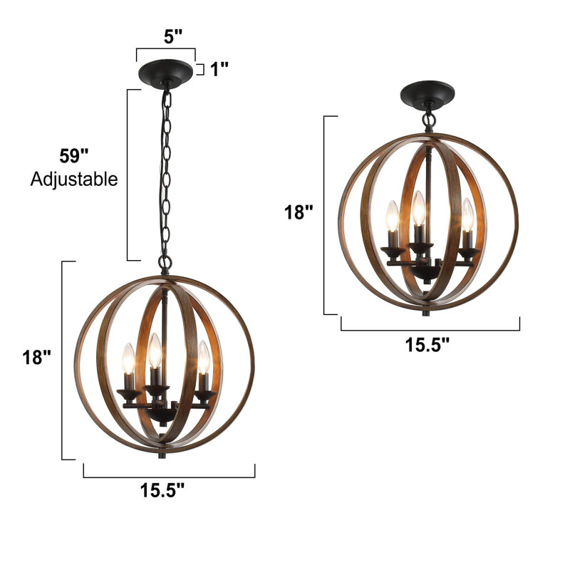 Meredith 3 - Light Brown Sphere Pendant