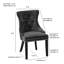 Chaise à oreilles Elegant Blue 21 po avec rembourrage en mousse-864935551-929435152