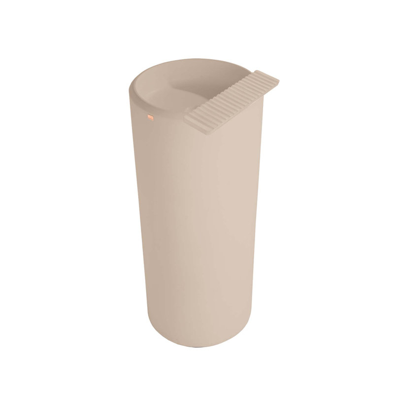 Ubud U-Shaped Concrete Pedestal Sink, Linen Beige