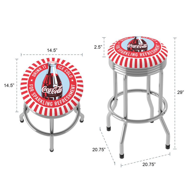 Swivel Upholstered Counter Stool with Metal Frame