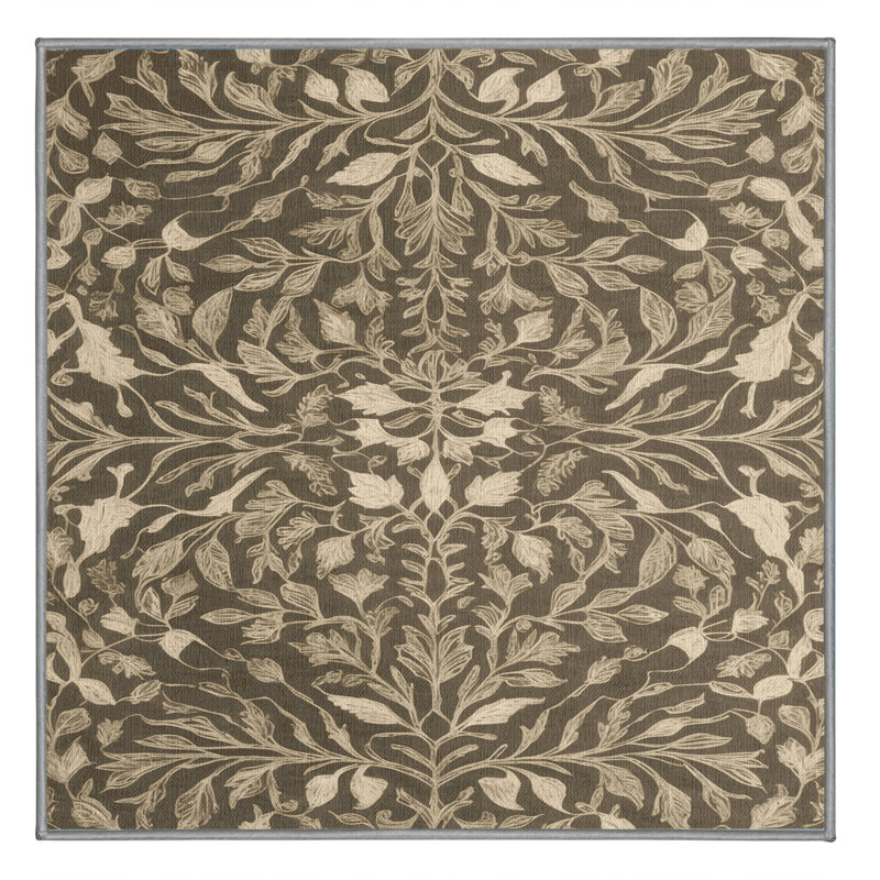 Tapis gris lavable à la machine, Carré 8 pi