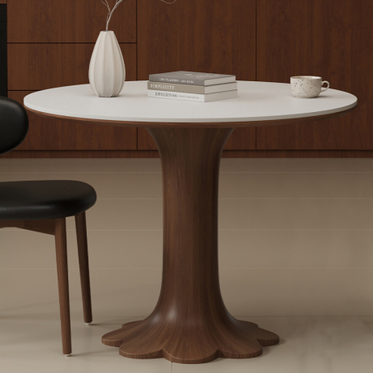 Hokku Designs White Round Sintered Stone Dining table - Wayfair Canada