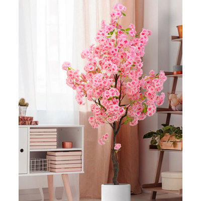 Décoration de coin d'intérieur de cerisier en fleurs artificiel pour décoration de fête de mariage