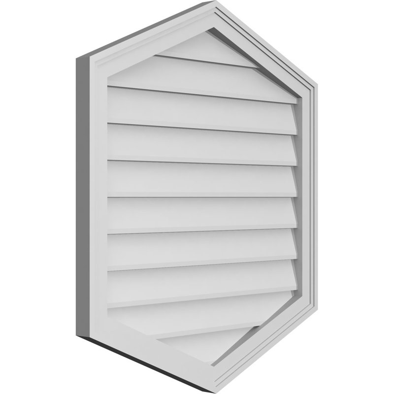 Ventilé vertical à pignon vertical en uréthane 5/12, H 32 po x l 28 po x P 1,5 po