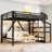 Full Loft Bed With Wardrobe, USB Ports & LED Lights-1310616738-1310616741