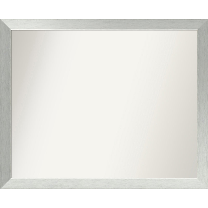 Miroir de salle de bain mural en argent brossé sans cadre, Rectangle, 36 po x 44 po
