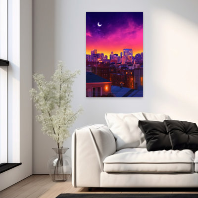 «Dusk In Chicago», art mural abstrait contemporain de la ville