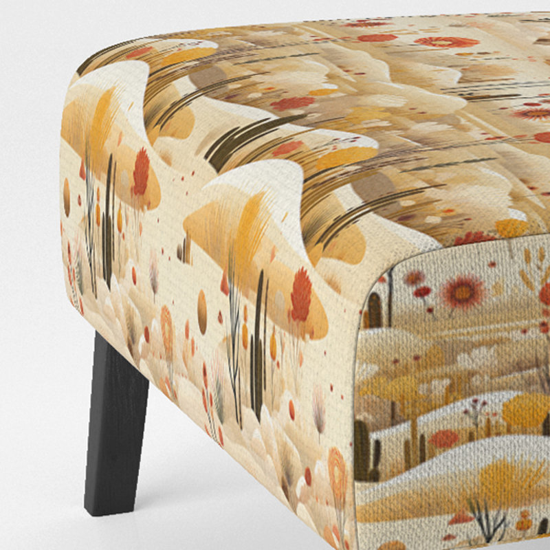 Cactus Desert Dreams Boho Pattern - Upholstered Farmhouse Slipper Chair, Beige Accent Chair
