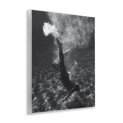 Deep Ocean Diving Wall Plaque Art by Daphne Polselli