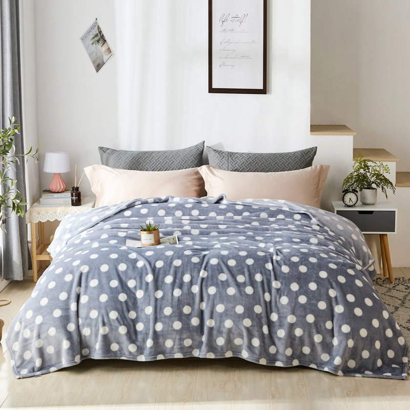 Couverture en molleton FL2020-KQ01-11 Dots, Très grand, gris