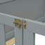Lit plateforme simple avec porte-livres, porte, gris-1932981226
