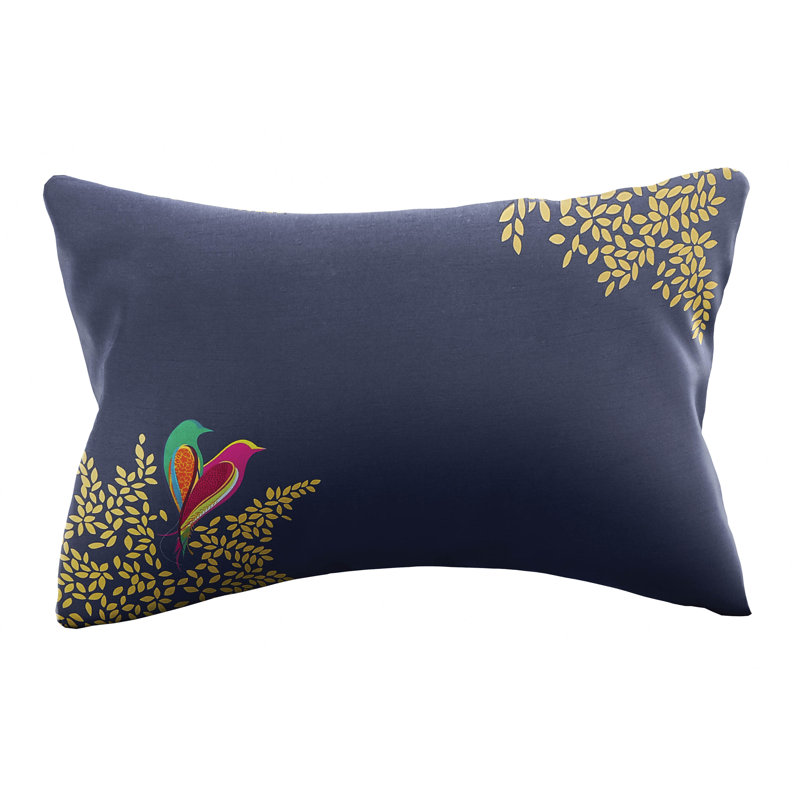 Smokey Birds 220 Thread Count Floral 100% Cotton Pillowcase