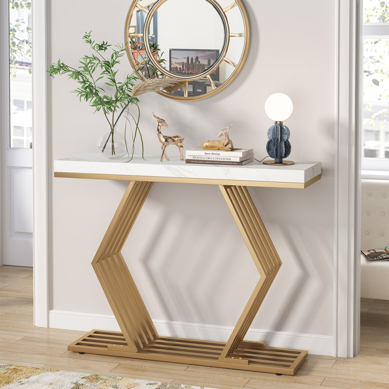 Bynes Console Table, Black, Gold