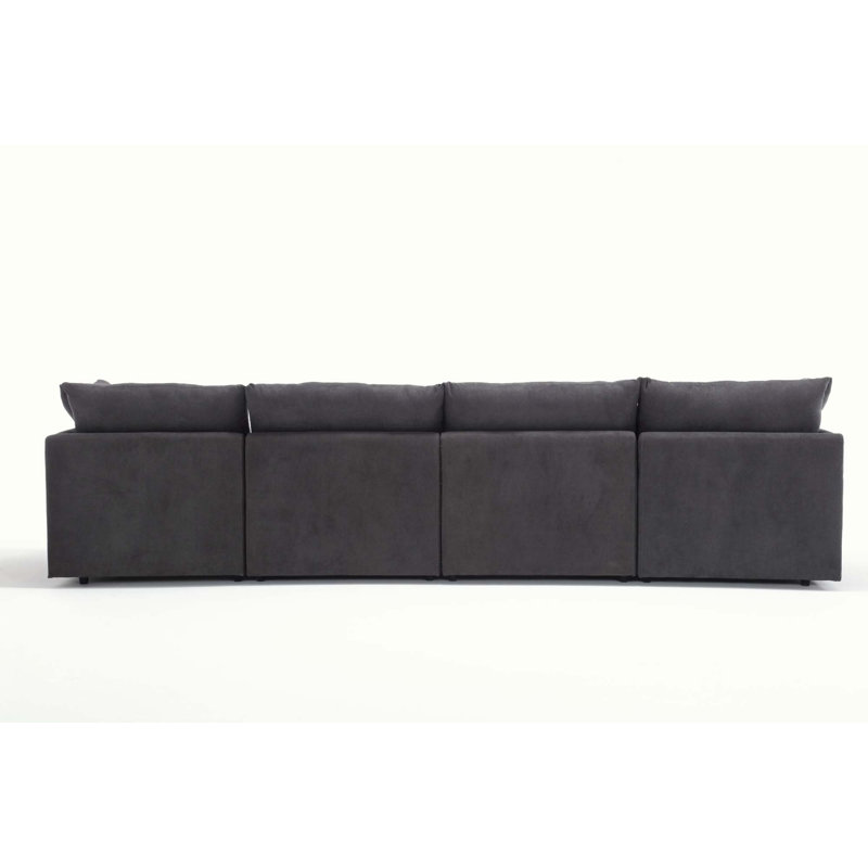 Modern L-shaped Sectional Sofa ,5-seat Sofa ,Sleeper Sofa Couch with Chaise Lounge for Living Room,Apartment,Upholstered,Polyester