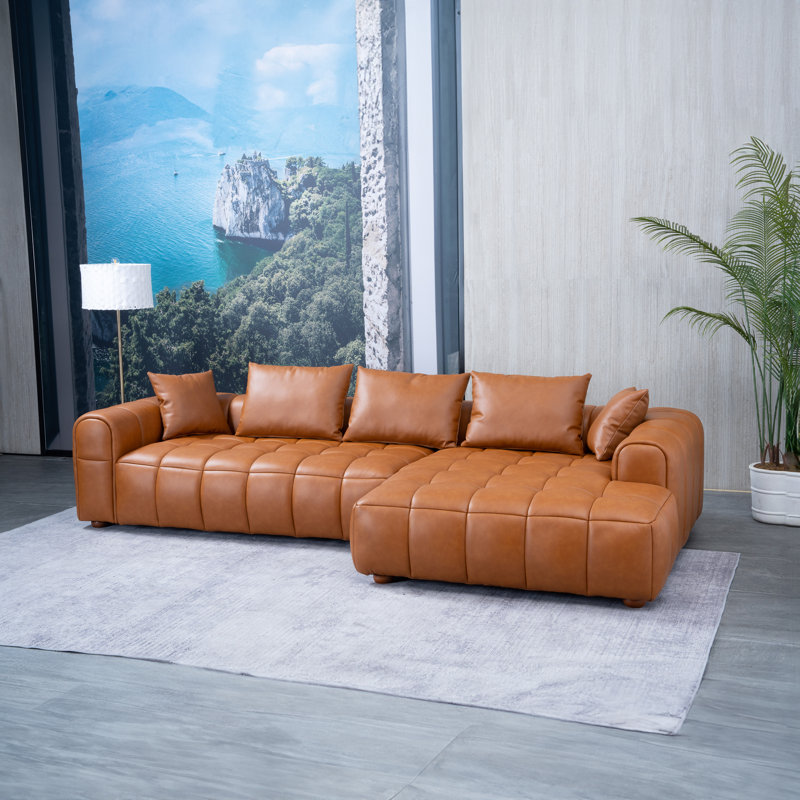 Canapé modulaire en cuir 2 pièces Drua