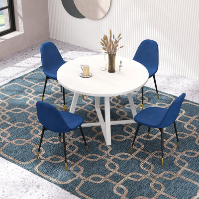 Ensemble de salle à manger 5 pièces avec table à tréteaux et 4 chaises élégantes, idéal pour créer une atmosphère de salle à manger harmonieuse