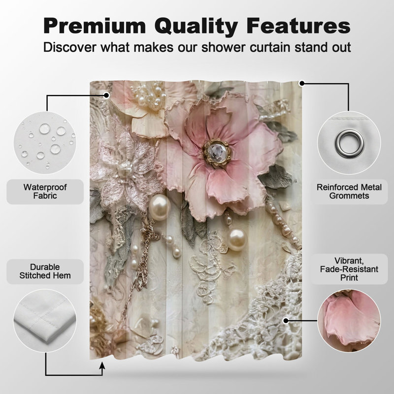 Shower Curtains with Hooks Included