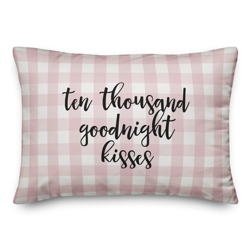  Coussin Ten Thousand Goodnight Kisses, Noir / Rose