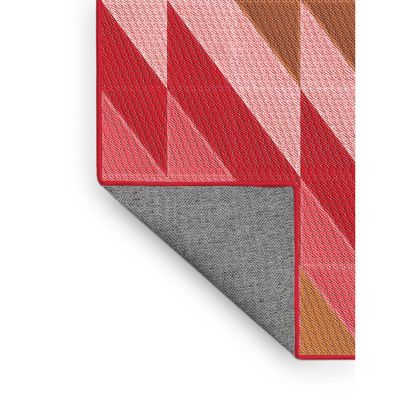 Tapis tissé à la machine en rouge, Rectangle 2 pi x 3 pi