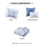 Édredon double / grand en microfibre, décoration à rayures florales, 2 taies décoratives, coussins décoratifs, magnifique imprimé de literie, bourre,